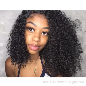 ISEE HAIR 150% Density Lace Front Brazilian Curly Human Hair Short Bob Wigs Pre Plucked With Baby Hair